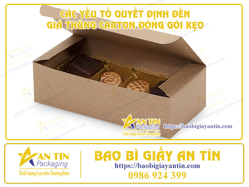 CÁC YẾU TỐ QUYẾT ĐỊNH ĐẾN GIÁ THÙNG CARTON ĐÓNG GÓI KẸO