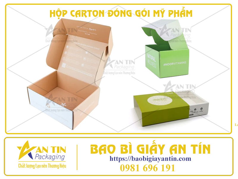Thùng carton đựng mỹ phẩm: Đẹp, chắc chắn, bảo vệ sản phẩm