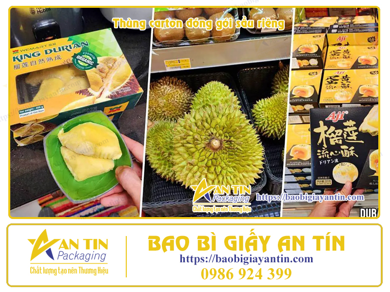 In Thùng carton đóng gói sầu riêng