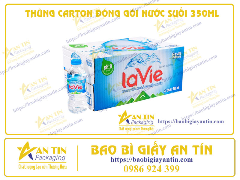 MƯỜI MẪU THÙNG CARTON ĐÓNG GÓI NƯỚC SUỐI 350ML PHỔ BIẾN NHẤT