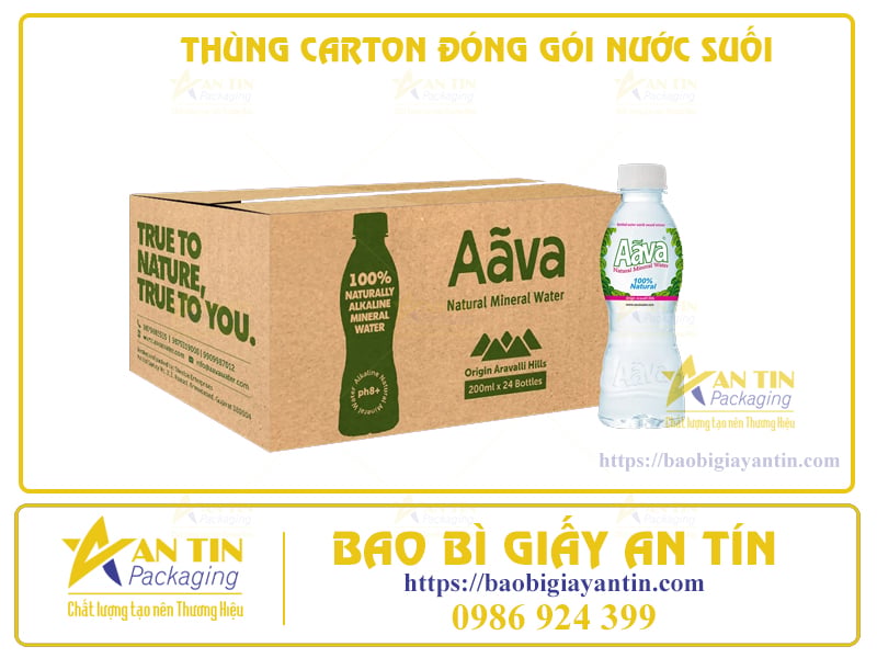 SẢN XUẤT THÙNG CARTON ĐÓNG GÓI NƯỚC SUỐI THEO YÊU CẦU