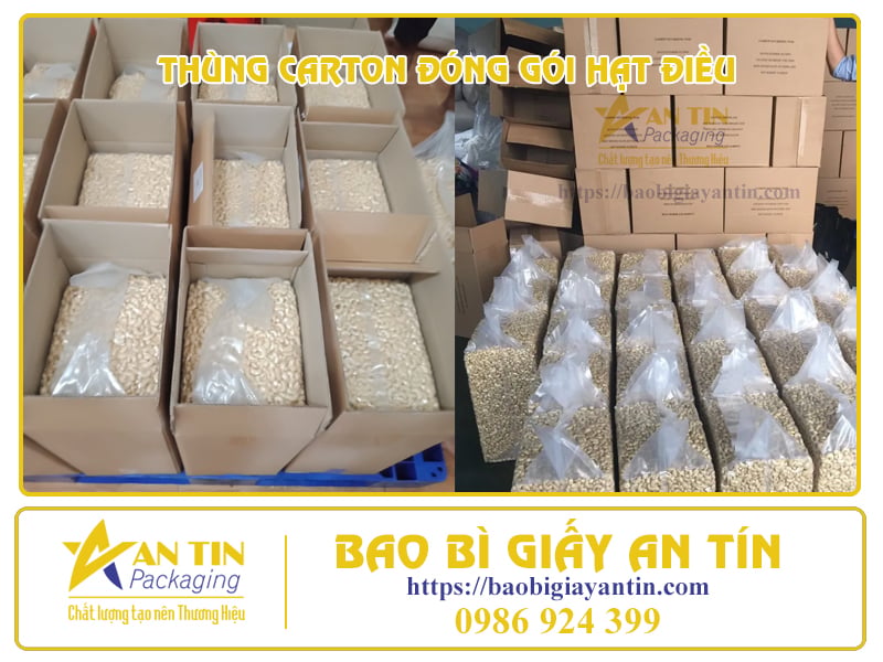 Thùng carton đóng gói hạt điều