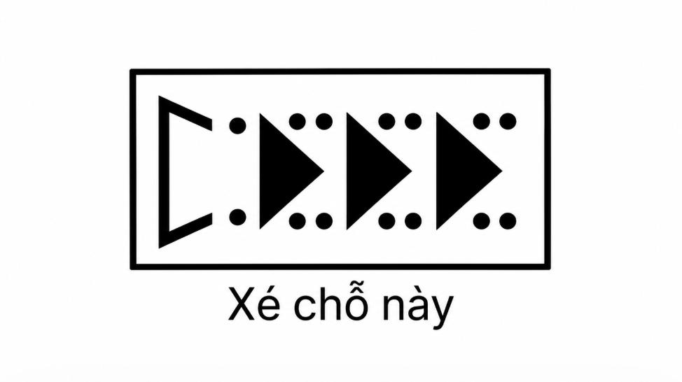 Ký hiệu mở ra/ xé ra ở chỗ này